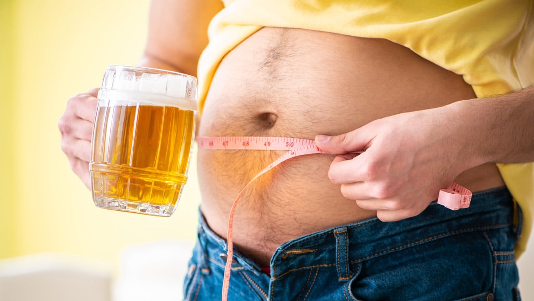 Man with beer belly