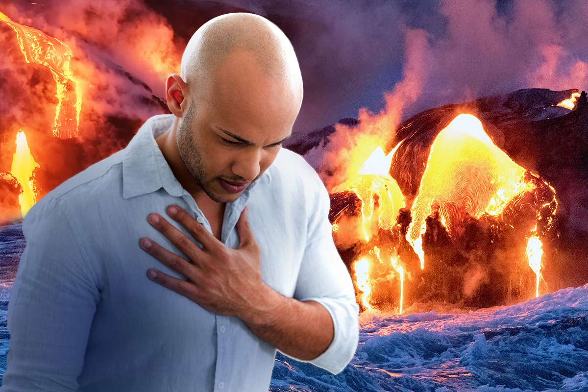 a man suffering from heartburn